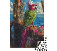 Jigsaw Puzzle Per Adulti E Bambini 1000 Pezzi Pappagallo sul ponte della nave Puzzle 38x26cm/1000pcs Regali Puzzle Giochi Per Famiglia Cardboard
