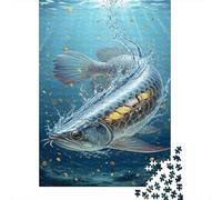 Jigsaw Puzzle Per Adulti E Bambini 1000 Pezzi Pesce Arowana argento Puzzle 52x38cm/1000pcs Regali Puzzle Giochi Giocattolo Antistress Cardboard