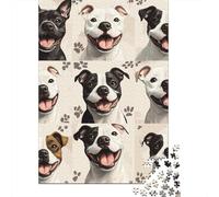 Jigsaw Puzzle Per Adulti E Bambini 1000 Pezzi Pitbull ritratti Puzzle 70x50cm/1000pcs Decompressione E Regalo Puzzle Giochi Per Famiglia Cardboard