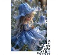 Jigsaw Puzzle Per Adulti E Bambini 1000 Pezzi Ragazza della fata blu Puzzle 52x38cm/1000pcs Decompressione E Regalo Puzzle Giochi Giocattolo Antistress Cardboard