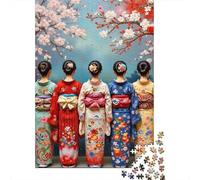 Jigsaw Puzzle Per Adulti E Bambini 1000 Pezzi Ragazze Kimono Giapponese Puzzle 52x38cm/1000pcs Decompressione E Regalo Puzzle Giochi Giocattolo Antistress DIY
