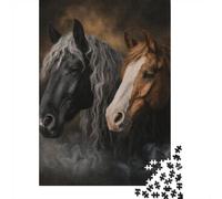 Jigsaw Puzzle Per Adulti E Bambini 1000 Pezzi Ritratti di cavalli-Realistic Equine Art Puzzle 52x38cm/1000pcs Decompressione E Regalo Puzzle Giochi Per Famiglia Cardboard