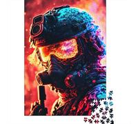 Jigsaw Puzzle Per Adulti E Bambini 1000 Pezzi Ritratto del Soldato Cyberpunk Puzzle 52x38cm/1000pcs Decompressione E Regalo Puzzle Giochi Giocattolo Antistress DIY