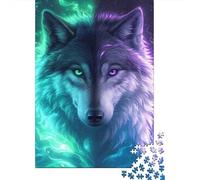 Jigsaw Puzzle Per Adulti E Bambini 1000 Pezzi Ritratto di lupo magico Puzzle 70x50cm/1000pcs Decompressione E Regalo Puzzle Giochi Per Famiglia Cardboard