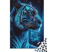 Jigsaw Puzzle Per Adulti E Bambini 1000 Pezzi Ritratto di tigre blu Puzzle 38x26cm/1000pcs Regali Puzzle Giochi Giocattolo Antistress DIY