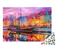 Jigsaw Puzzle Per Adulti E Bambini 1000 Pezzi Scena del porto colorata Puzzle 52x38cm/1000pcs Regali Puzzle Giochi Giocattolo Antistress Cardboard