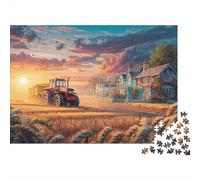 Jigsaw Puzzle Per Adulti E Bambini 1000 Pezzi Scena del trattore rurale Puzzle 70x50cm/1000pcs Regali Stile d'arte pastorale della campagna Puzzle Giochi Per Famiglia DIY