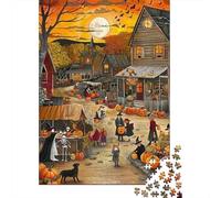 Jigsaw Puzzle Per Adulti E Bambini 1000 Pezzi Scena del villaggio di Halloween Puzzle 52x38cm/1000pcs Regali Puzzle Giochi Per Famiglia Cardboard