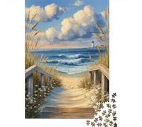 Jigsaw Puzzle Per Adulti E Bambini 1000 Pezzi Sentiero della spiaggia al faro Puzzle 52x38cm/1000pcs Regali Puzzle Giochi Per Famiglia Cardboard