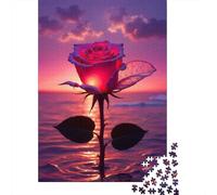 Jigsaw Puzzle Per Adulti E Bambini 1000 Pezzi Tramonto romantico rosa Puzzle 38x26cm/1000pcs Decompressione E Regalo Puzzle Giochi Giocattolo Antistress DIY