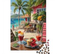 Jigsaw Puzzle Per Adulti E Bambini 1000 Pezzi Tropical Beach Cafè Puzzle 38x26cm/1000pcs Decompressione E Regalo Puzzle Giochi Per Famiglia Cardboard