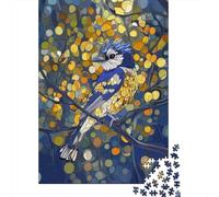 Jigsaw Puzzle Per Adulti E Bambini 1000 Pezzi Uccello blu stilizzato Puzzle 52x38cm/1000pcs Decompressione E Regalo Puzzle Giochi Giocattolo Antistress DIY