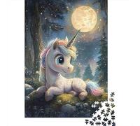 Jigsaw Puzzle Per Adulti E Bambini 1000 Pezzi Unicorno alla luce della luna Puzzle 52x38cm/1000pcs Regali Puzzle Giochi Per Famiglia Cardboard