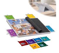 Jigsaw Puzzle pieghevole con 4 cassetti, tavolo puzzle portatile con supporto 2 in 1 e copertura, super leggero in feltro con 6 scomparti, accessorio puzzle per fino a 1000 pezzi (grigio)