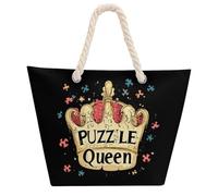 Jigsaw Puzzle Queen Tote Bag per donne uomini borsa a tracolla spiaggia borsa shopping con manico Hemprope