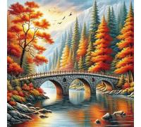 Jigsaw Puzzles 150 Pieces, Jigsaws Autumn Stone Bridge 150 Piece jigsaw puzzles for Adults, Challenge High Difficulty Family Puzzle Game 65x65cm/26x26inch