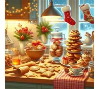 Jigsaw Puzzles 200 Pieces for Adults, Fun Challenging & Brainteasing jigsaw puzzles for adults 200 piece Puzzle Educational Games Home Decoration puzzle(Christmas Kitchen Cookies)