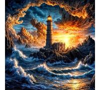 Jigsaw Puzzles 300 Pieces, Jigsaws Rugged Coast Lighthouse 300 Piece jigsaw puzzles for Adults, Challenge High Difficulty Family Puzzle Game 35x35cm/14x14inch