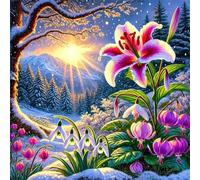 Jigsaw Puzzles 300 Pieces, Jigsaws Winter Lily Sun 300 Piece jigsaw puzzles for Adults, Challenge High Difficulty Family Puzzle Game 35x35cm/14x14inch