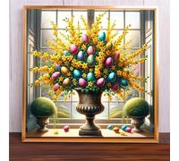 Jigsaw Puzzles 35 Pieces, Jigsaws Colorful Egg Flower 35 Piece jigsaw puzzles for Adults, Challenge High Difficulty Family Puzzle Game 30x30cm/12x12inch