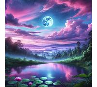 Jigsaw Puzzles 500 Pieces, Jigsaws Moon Sky Lake 500 Piece jigsaw puzzles for Adults, Challenge High Difficulty Family Puzzle Game 45x45cm/18x18inch