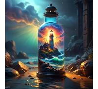 Jigsaw Puzzles 500 Pieces, Jigsaws Ocean View Bottle 500 Piece jigsaw puzzles for Adults, Challenge High Difficulty Family Puzzle Game 45x45cm/18x18inch