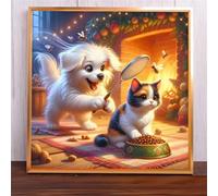 Jigsaw Puzzles 70 Pieces, Jigsaws Cute Cats Dogs 70 Piece jigsaw puzzles for Adults, Challenge High Difficulty Family Puzzle Game 45x45cm/18x18inch