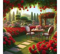 Jigsaw Puzzles 70 Pieces, Jigsaws Garden Roses Chair 70 Piece jigsaw puzzles for Adults, Challenge High Difficulty Family Puzzle Game 45x45cm/18x18inch