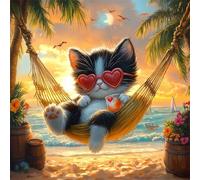 Jigsaw Puzzles 90 Pieces for Adults, Fun Challenging & Brainteasing jigsaw puzzles for adults 90 piece Puzzle Educational Games Home Decoration puzzle(Beach Resort Cat)