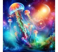 Jigsaw Puzzles For Adults 100 Piece,35x35 cm puzzle for adults Educational Game Challenge Toy 100 Pieces puzzles for Adult Home Decoration Puzzle (Fantasy Creatures Jellyfish)