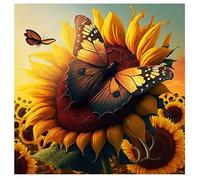 Jigsaw Puzzles For Adults 1000 Piece,65x65 cm puzzle for adults Educational Game Challenge Toy 1000 Pieces puzzles for Adult Home Decoration Puzzle (Sunflower Butterfly)