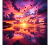 Jigsaw Puzzles For Adults 1000 Piece,65x65 cm puzzle for adults Educational Game Challenge Toy 1000 Pieces puzzles for Adult Home Decoration Puzzle (Sunset Sea Sky Clouds)