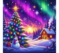 Jigsaw Puzzles For Adults 1000 piece,Aurora Christmas Scenery jigsaw puzzle 65x65 cm Educational Challenging puzzles,DIY Puzzles for Home Decoration Family Perfect Game