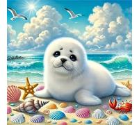 Jigsaw Puzzles For Adults 1000 piece,Beach Sea Lion Shells jigsaw puzzle 65x65 cm Educational Challenging puzzles,DIY Puzzles for Home Decoration Family Perfect Game