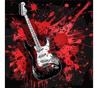 Jigsaw Puzzles For Adults 1000 piece,Black Red Guitar jigsaw puzzle 65x65 cm Educational Challenging puzzles,DIY Puzzles for Home Decoration Family Perfect Game