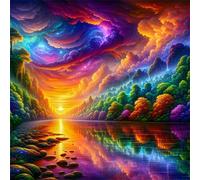 Jigsaw Puzzles For Adults 1000 piece,Colorful Clouds Scenery jigsaw puzzle 65x65 cm Educational Challenging puzzles,DIY Puzzles for Home Decoration Family Perfect Game