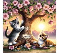 Jigsaw Puzzles For Adults 1000 piece,Flower Tree Cat jigsaw puzzle 65x65 cm Educational Challenging puzzles,DIY Puzzles for Home Decoration Family Perfect Game