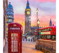Jigsaw Puzzles For Adults 1000 piece,London Bus Phone Booth jigsaw puzzle 65x65 cm Educational Challenging puzzles,DIY Puzzles for Home Decoration Family Perfect Game