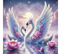 Jigsaw Puzzles For Adults 1000 piece,Lotus Lake Swans jigsaw puzzle 65x65 cm Educational Challenging puzzles,DIY Puzzles for Home Decoration Family Perfect Game