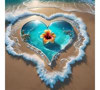 Jigsaw Puzzles For Adults 1000 piece,Love Beach Flower jigsaw puzzle 65x65 cm Educational Challenging puzzles,DIY Puzzles for Home Decoration Family Perfect Game