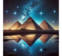 Jigsaw Puzzles For Adults 1000 piece,Starry Sky Pyramids jigsaw puzzle 65x65 cm Educational Challenging puzzles,DIY Puzzles for Home Decoration Family Perfect Game