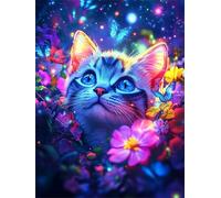Jigsaw Puzzles for Adults 1000 Pieces Animal Cat Night, 75x50cm 1000 pieces puzzles for adults, Educational Game Challenge Toy, Impossible Puzzle for Family Activity