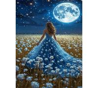 Jigsaw Puzzles for Adults 1000 Pieces,Field Flower Girl jigsaw puzzle 75x50 cm Challenging DIY Puzzle for Home Decoration,Family puzzles for Game