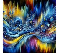 Jigsaw Puzzles For Adults 120 piece,Abstract Music jigsaw puzzle 20x20 cm Educational Challenging puzzles,DIY Puzzles for Home Decoration Family Perfect Game