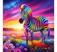 Jigsaw Puzzles For Adults 120 piece,Colorful Zebra Landscape jigsaw puzzle 20x20 cm Educational Challenging puzzles,DIY Puzzles for Home Decoration Family Perfect Game