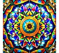 Jigsaw Puzzles For Adults 120 piece,Colourful Mandala Flowers jigsaw puzzle 20x20 cm Educational Challenging puzzles,DIY Puzzles for Home Decoration Family Perfect Game