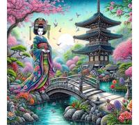 Jigsaw Puzzles For Adults 120 piece,Japanese Garden Woman jigsaw puzzle 20x20 cm Educational Challenging puzzles,DIY Puzzles for Home Decoration Family Perfect Game
