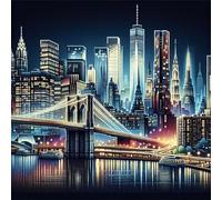 Jigsaw Puzzles For Adults 120 piece,New York City Bridge jigsaw puzzle 20x20 cm Educational Challenging puzzles,DIY Puzzles for Home Decoration Family Perfect Game