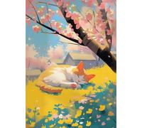 Jigsaw Puzzles for Adults 120 Pieces Golden Grasslands Cats, 25x20cm 120 pieces puzzles for adults, Educational Game Challenge Toy, Impossible Puzzle for Family Activity