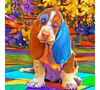 Jigsaw Puzzles For Adults 150 Piece,65x65 cm puzzle for adults Educational Game Challenge Toy 150 Pieces puzzles for Adult Home Decoration Puzzle (Colorful Dog)